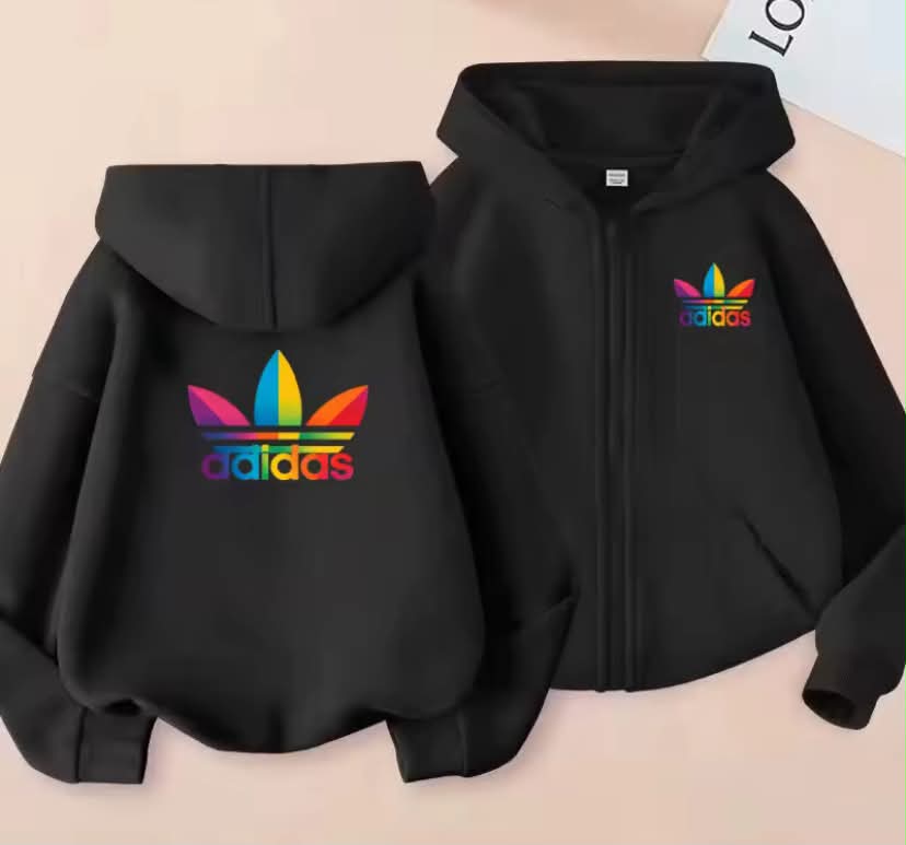 Sporty Zip-up Hooded Sweatshirt Casual Jacket