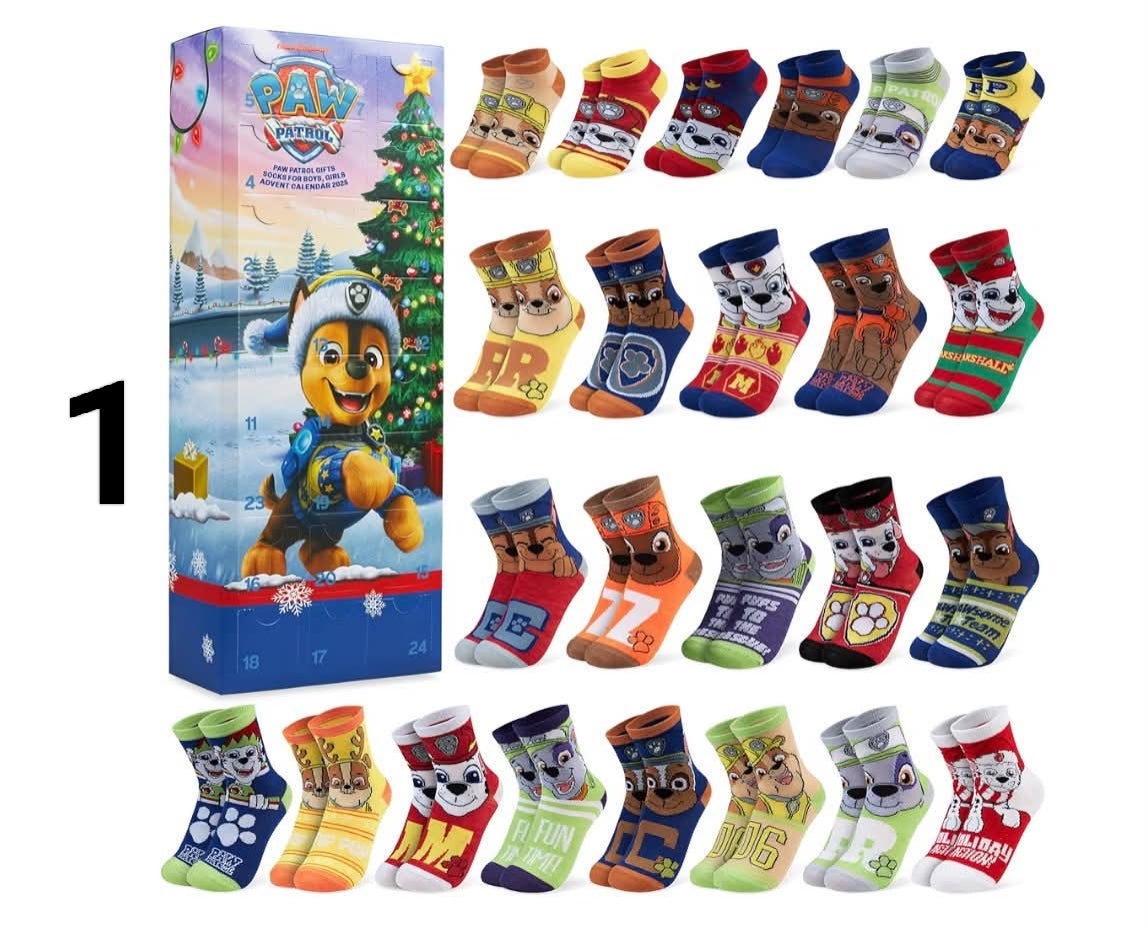 Socks Advent Calendar 
Size 12-3.5, Casual Breathable Soft-Knit Socks, 24 Days Christmas Countdown, Everyday Wear, Xmas Gifts