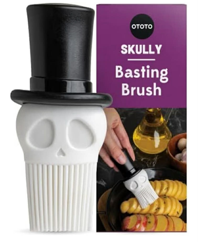 Skully Basting Brush by OTOTO - Silicone Pastry Brush, Gothic Kitchen Accessories - Kitchen Gift, Kitchen Gadgets, Funny Gifts, Unique Gifts