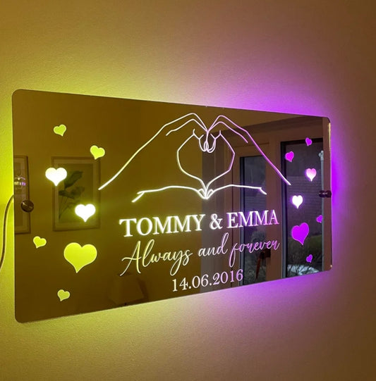Personalised Anniversary LED Mirror
