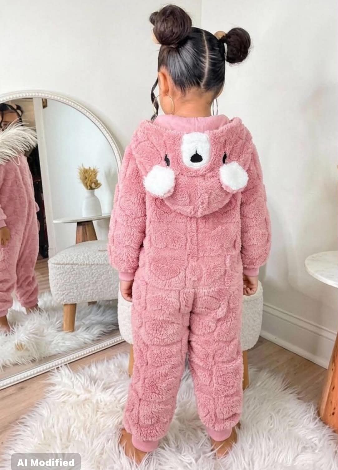 Young Girls Cute Plush Autumn Winter Jumpsuit Casual Versatile Fun