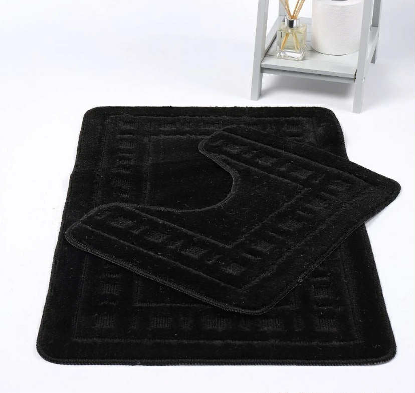 2PCs Bath Mat Pedal Set Non Slip Toilet bathroom Rugs 2 Piece set