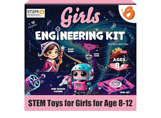 Butterfly EduFields 100+ STEM Projects Girls Mini Engineering Kit for Ages 8 10 12 15 Years Ultimate DIY Science