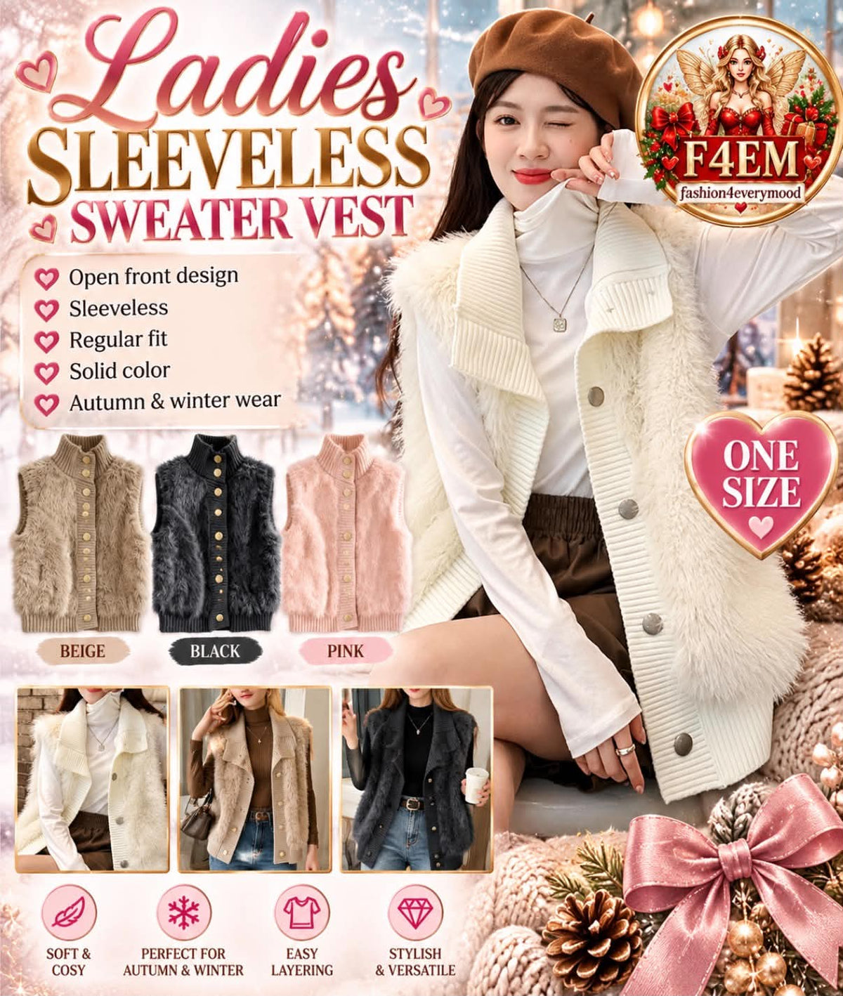 Ladies Sleeveless Sweater Vest
