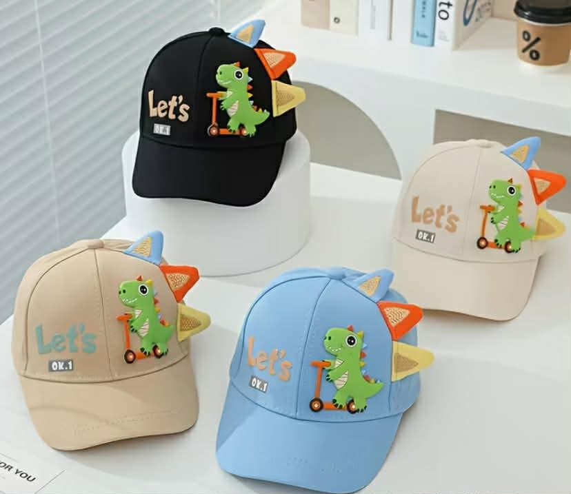 Dinosaur-Themed Baseball Cap Made of 100%, Designed for Sun Protection. It Is Hand Washable And Offers a Fitted Style,