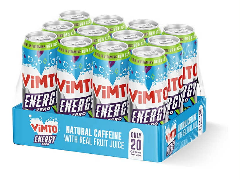 Vimto Original Energy Drink 500ml Cans (12 Pack)