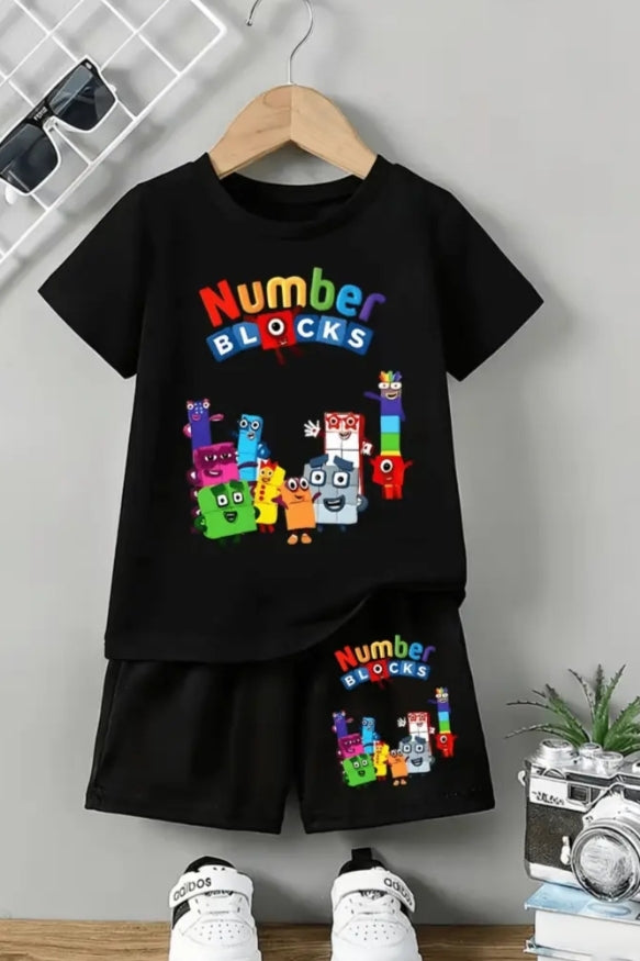 2 pcs Summer Short Sleeve T-Shirt And Shorts, Unisex Casual