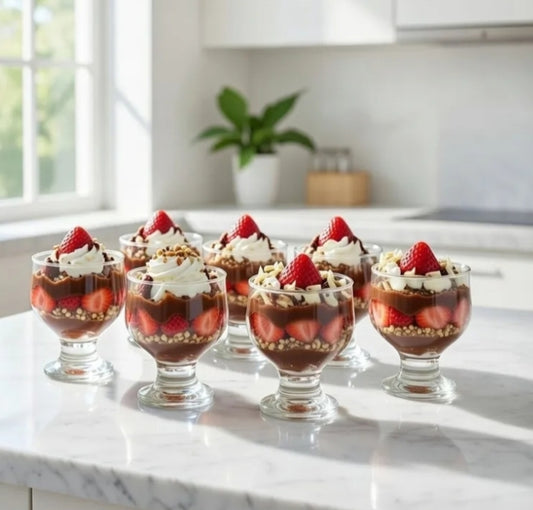 6pc Tulip Glass Dessert Cups – Ice Cream Bowls  Elegant, Clear, 5.6oz Each