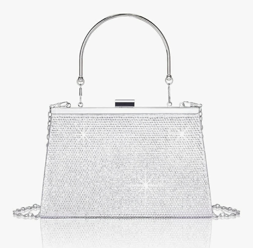 Women's Clutches, Sparkly Handbags for Women with Detachable Chain, Top Handle Evening Clutch Bag, Elegant Crossbody Bag Fashion Shoulder Bag for Party Prom Wedding