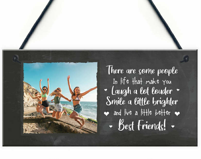 Friendship Plaque Gift For Women Best Friend Sign Personalised Photo Birthday