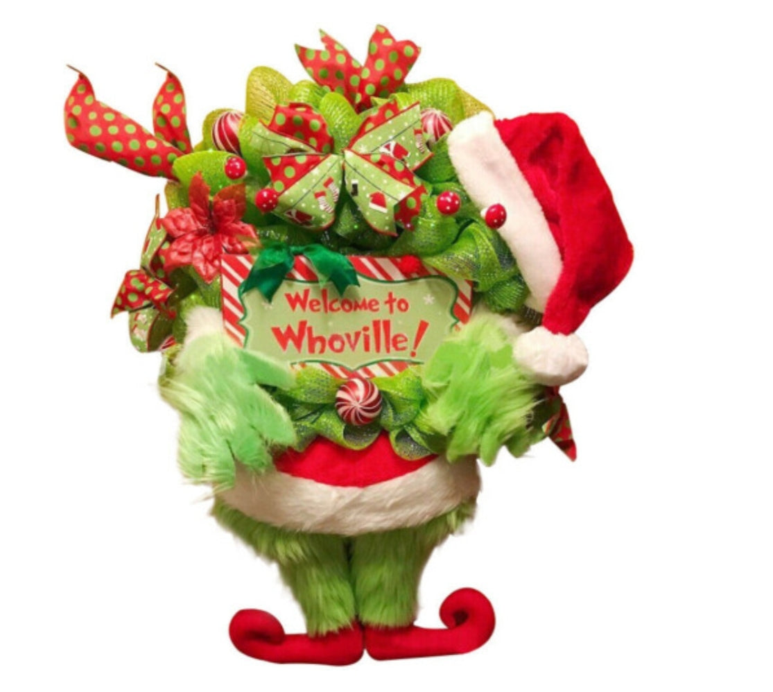 Grinch Christmas Funny The Burlap Wreath Door Creative Christmas Decorations