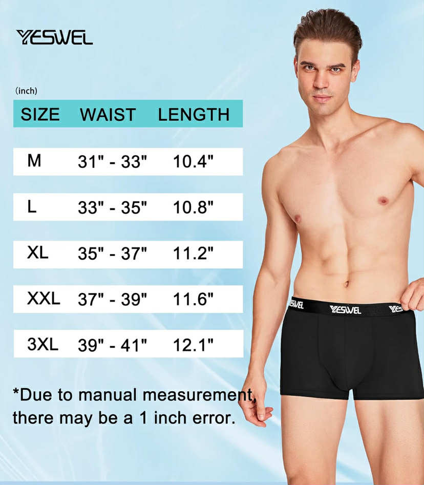 Yeswel Bamboo Boxers for Men,  (M-3XL)