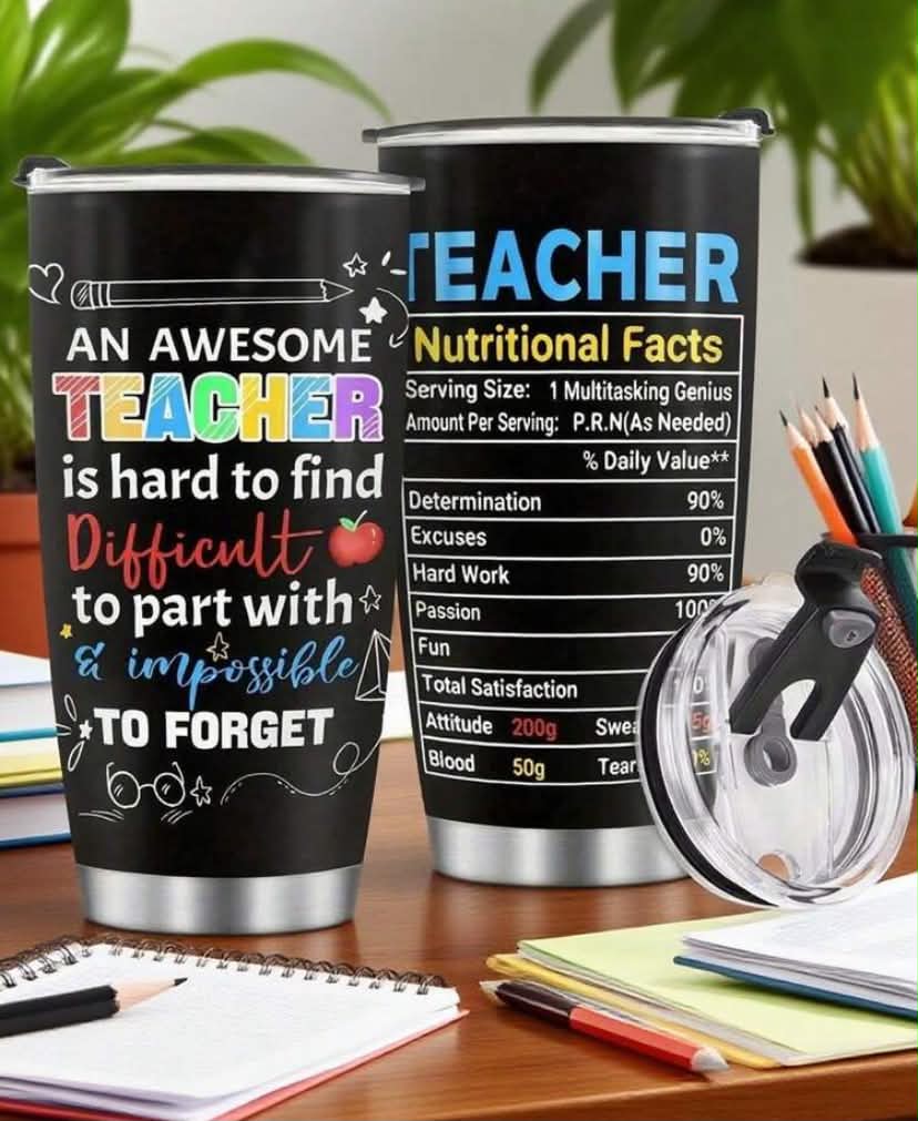 1 pc 20oz/40oz Insulated Teacher Tumbler - Teacher Mug - Stainless Steel Insulated Coffee Cup For Teachers