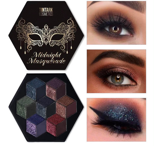 Midnight Masquerade Black Spectrum Smokey Eyeshadow Palette A spectrum of black-based mattes, shimmers and metallics for smoky, goth, Halloween and night-out eye looks
