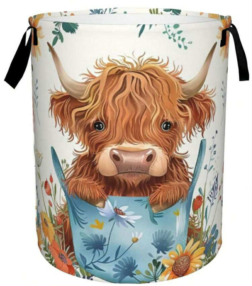 1PC Highland Cattle Storage Basket,