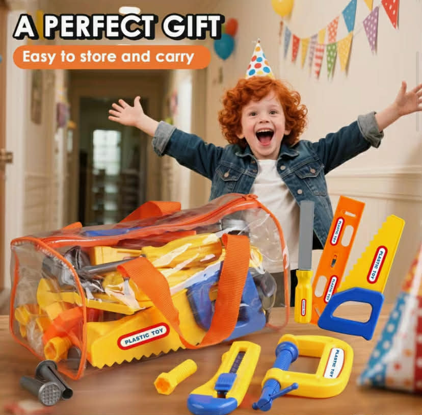 A set of 10 pcs Children's simulation large-sized screw repair and storage tool toys Male and female playhouse sets