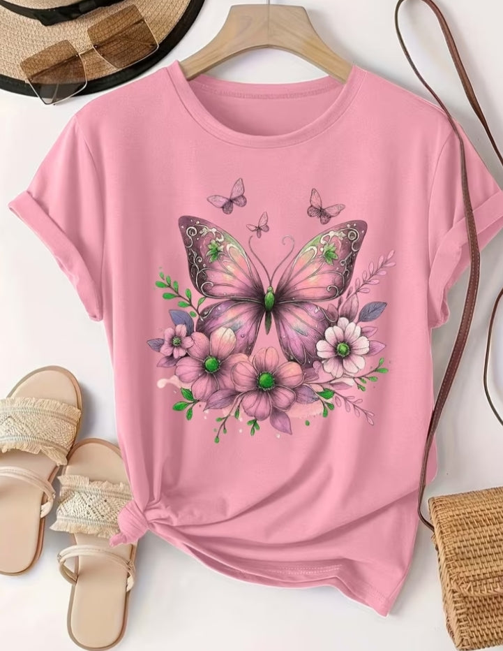 Plus Size, Women's Casual Fashion Printed T-Shirt in Sizes