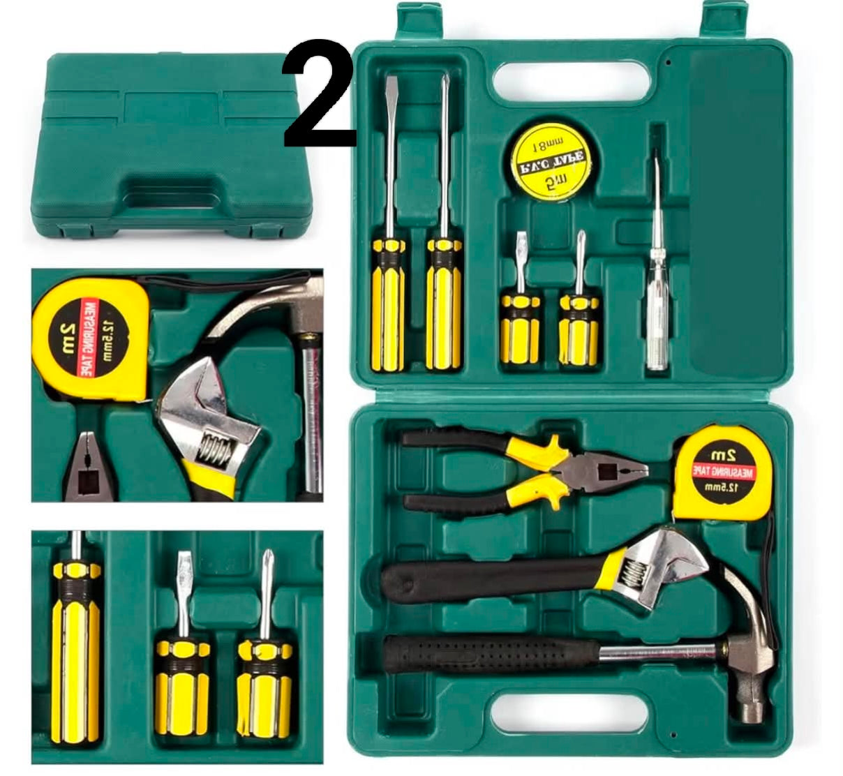 11 PCS Household Hand Tools Kit DIY Hand Tool Toolbox Set with Storage Case Including Daily Repair Small Tool for Home Use