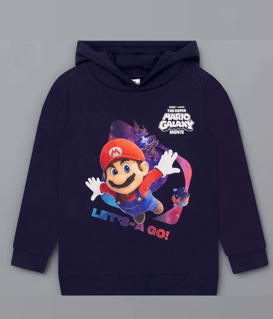 Super Mario Hooded Sweatshirt, Cotton Boys Hoodie.
