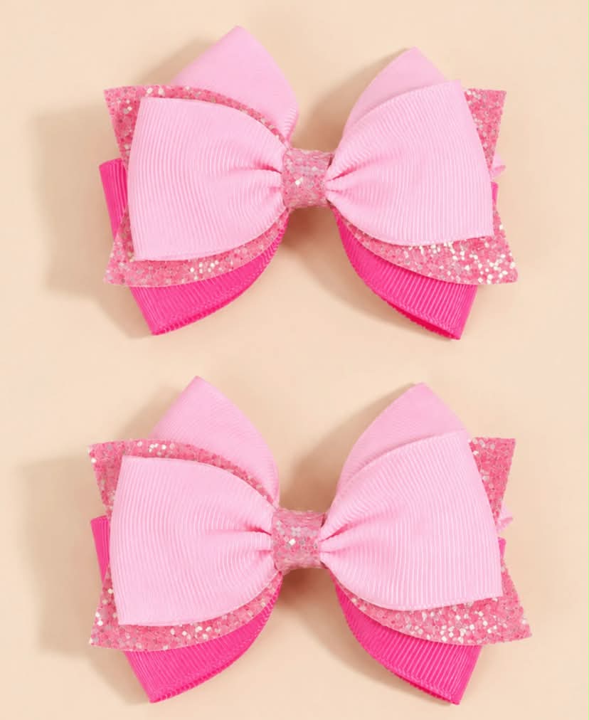 2 pcs Nude Bow Hair Clips, Minimalist Cute Fashion Hair Accessories, Alligator Clips For Girls, Casual & Sweet Daily Wear