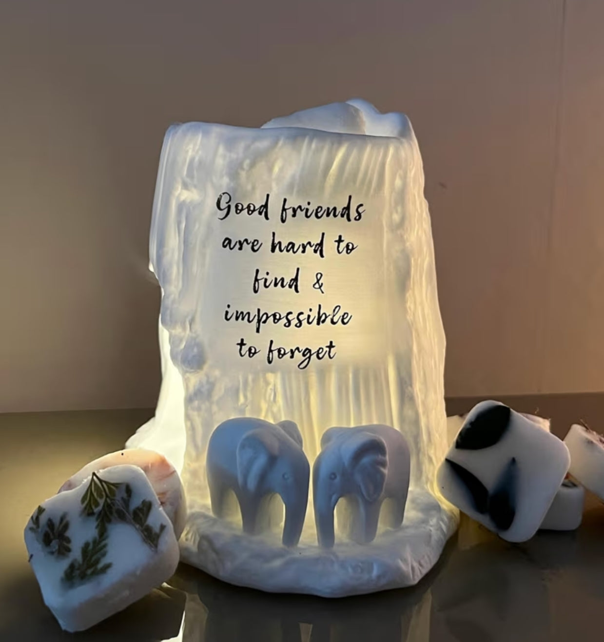 Elephant Tealight Burner - Good Friends Are Hard to Find & Impossible to Forget