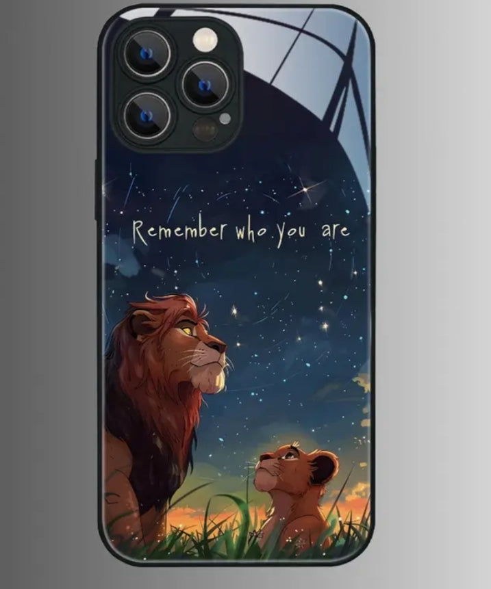 Phone Case - Lion Pattern New Black Glass Phone Case for