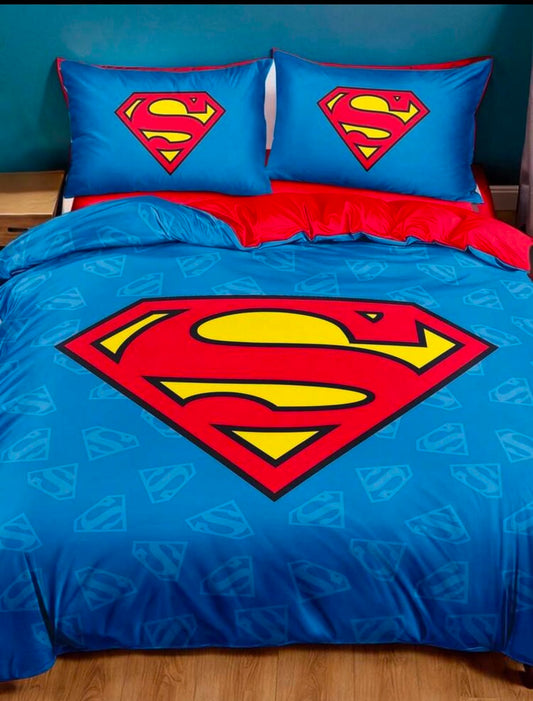 Super man Quilt Cover Set, Sanded Material, Soft And Warm