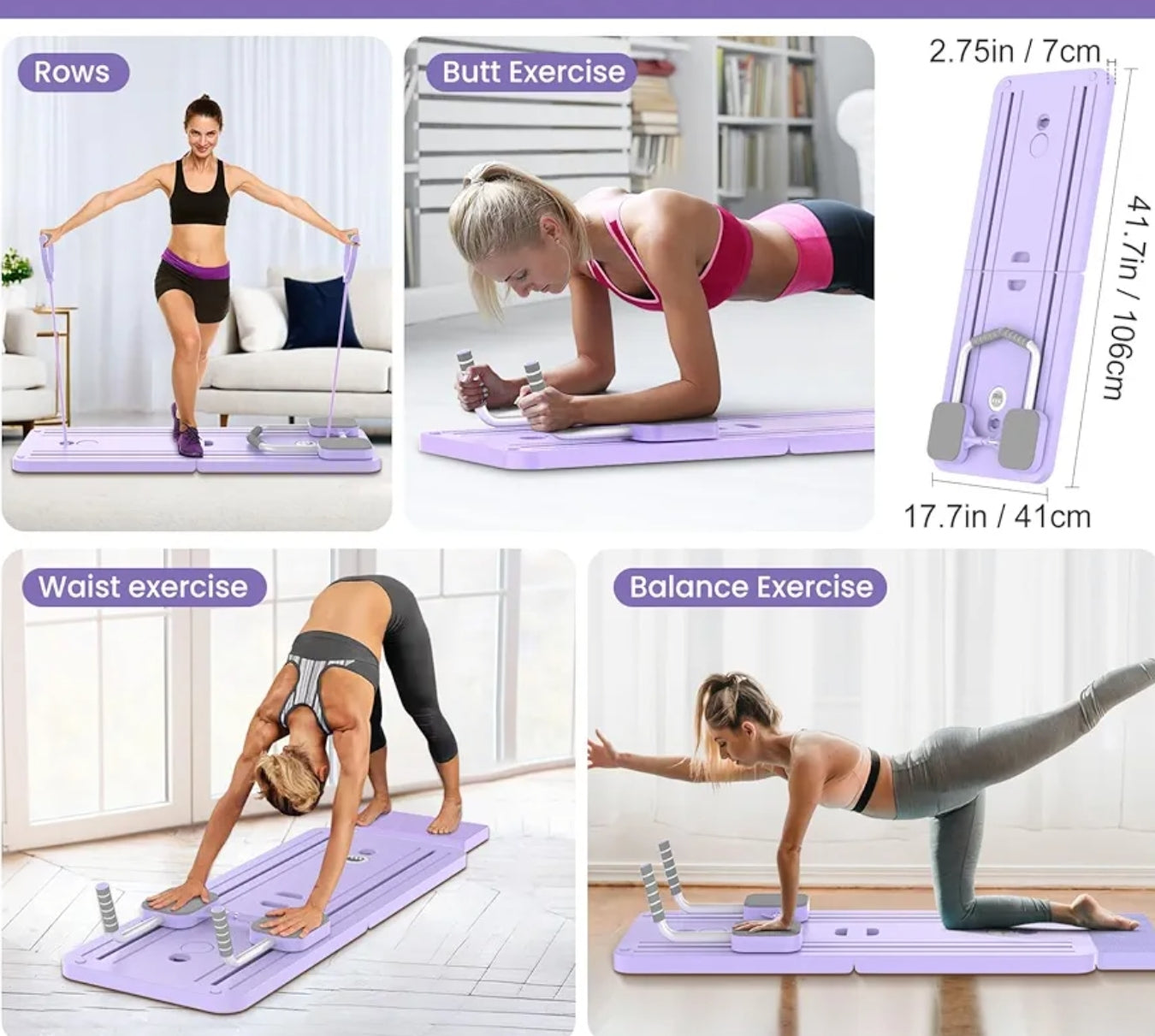 Pilates Reformer Machine, 5 in1 Multifunctional Abdominal Board with LED Counter