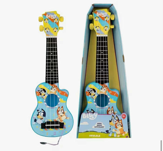 Bluey My First Guitar Kids Beginner Acoustic Ukulele with 4 Nylon Strings