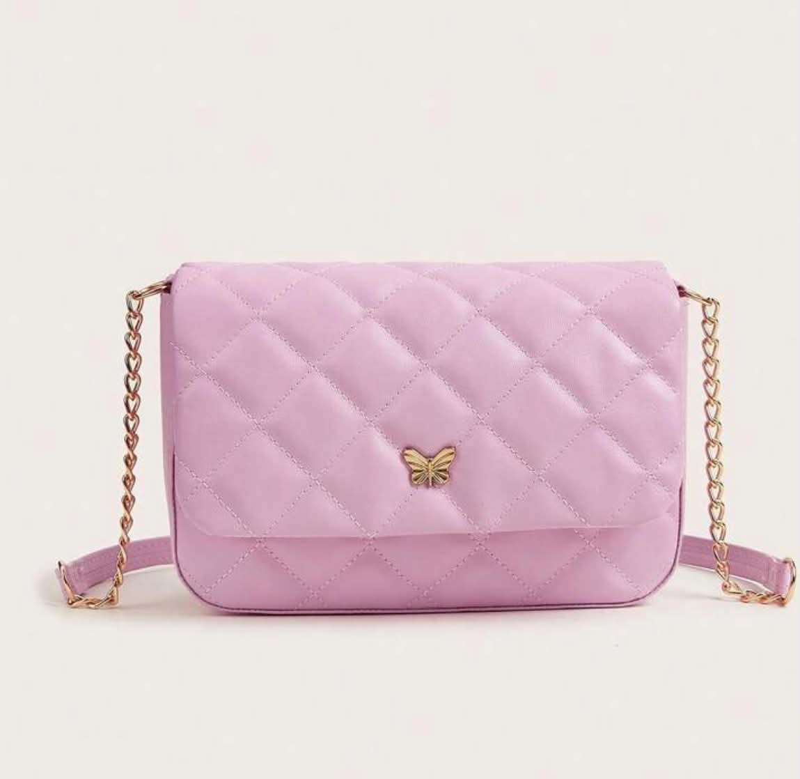 1pc Plaid Patterned PU Leather Crossbody Bag With Chain Strap For Girls, Everyday Use, Fashionable And Cute,