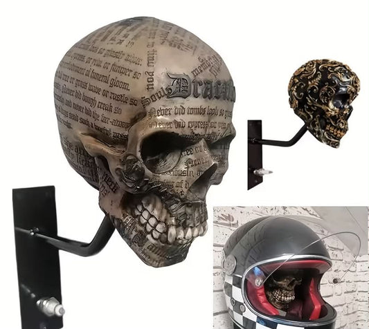 Motorcycle Helmet Holder Rack Wall Mount Hat Stand Display Rack Skull Rack