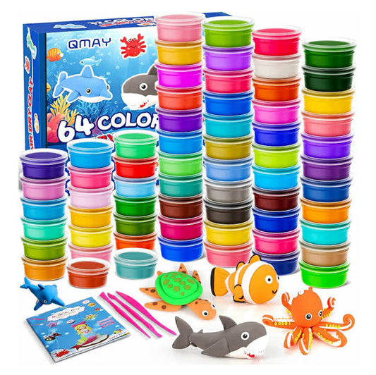 64 Colors Air Dry Clay Kit – Ultra Light Magic Modeling Clay for Kids, DIY Craft Dough, Creative Art Supplies for Boys & Girls