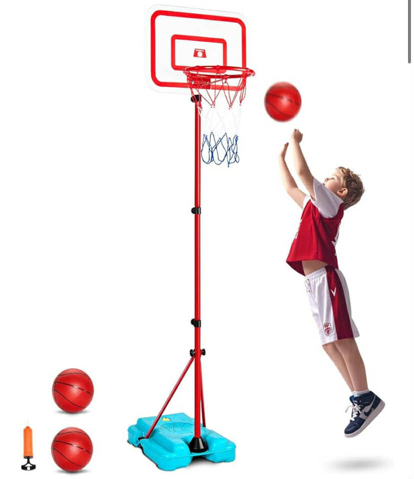 Kids Basketball Hoop, Height Adjustable, Portable Basketball Court