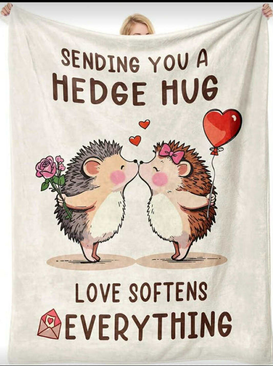 Sending hugs hedgehog blanket