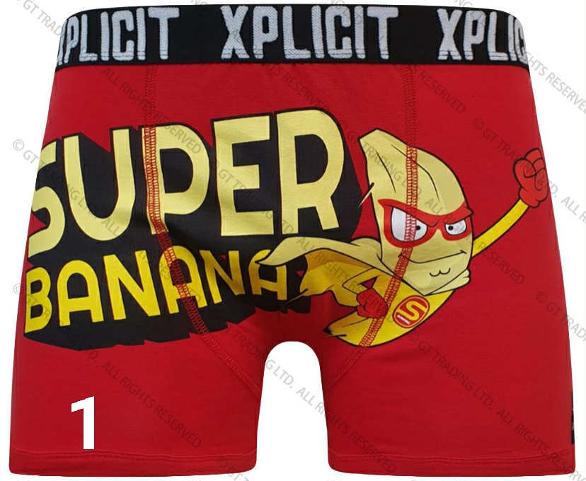 Xplicit Men’s Novelty Boxer Shorts Funny Rude Cartoon Trunk Print Underwear Pack