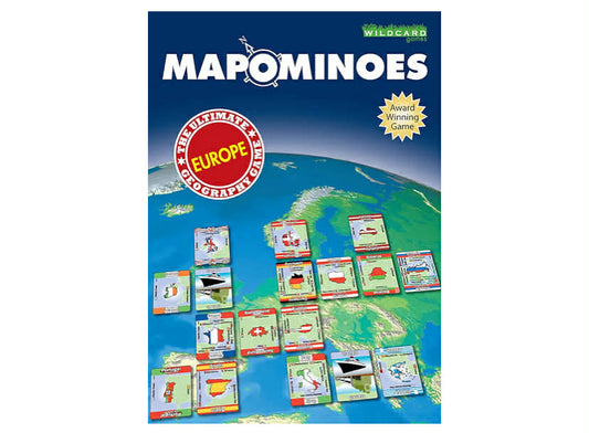 MAPOMINOES EUROPE – The Ultimate Geography Game – Fun and educational travel card game for kids teenagers and adults. Like dominoes with maps.