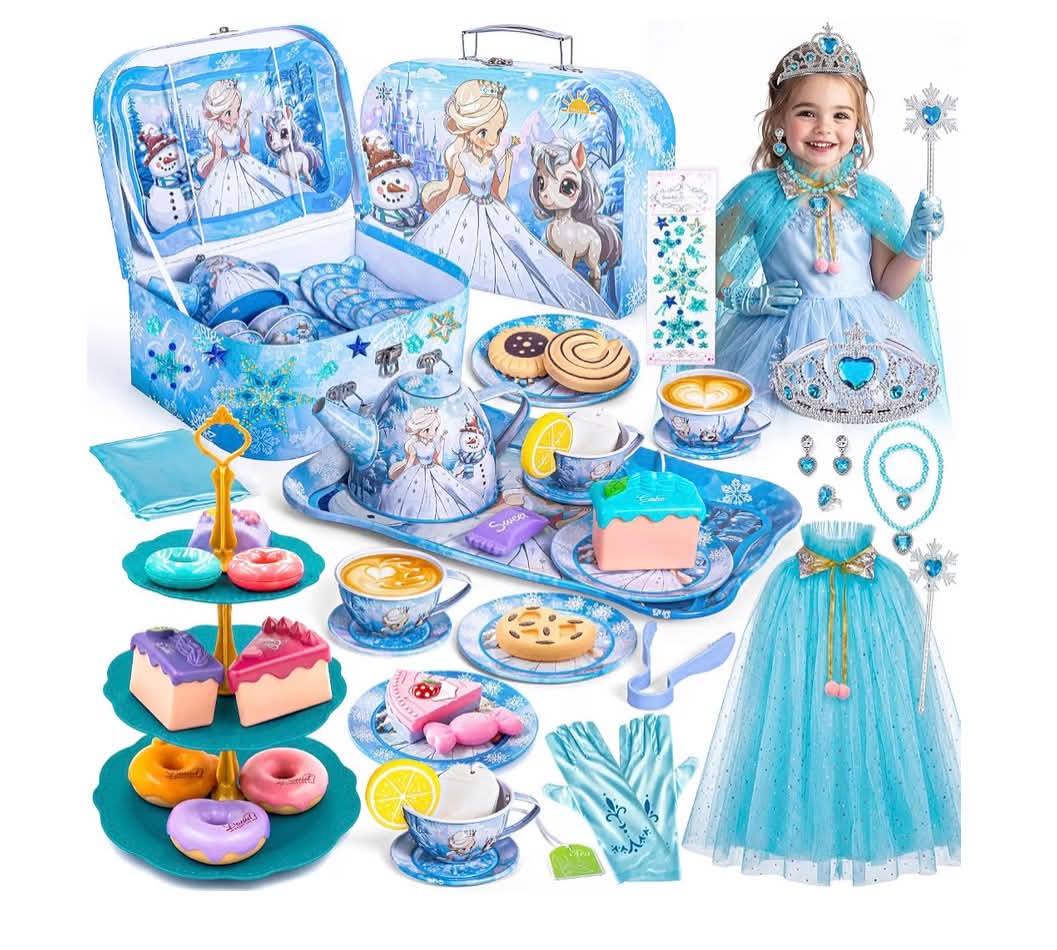 Kids Tea Party Set for Girls, Toy Tea Set for Children 3-8