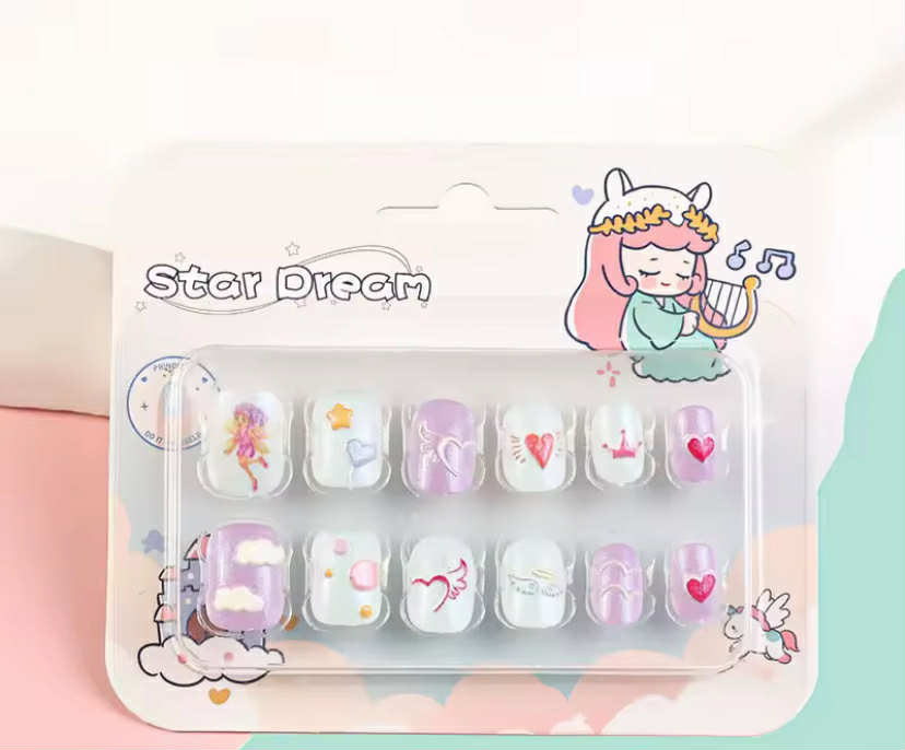 Girls stick on nails