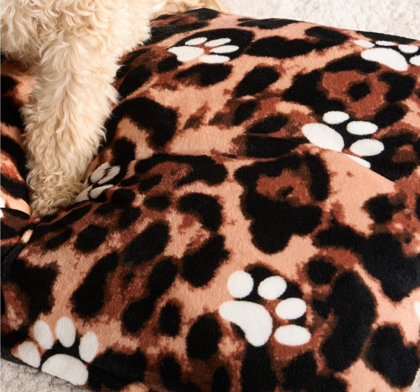 Leopard Paw Print Pet Bed