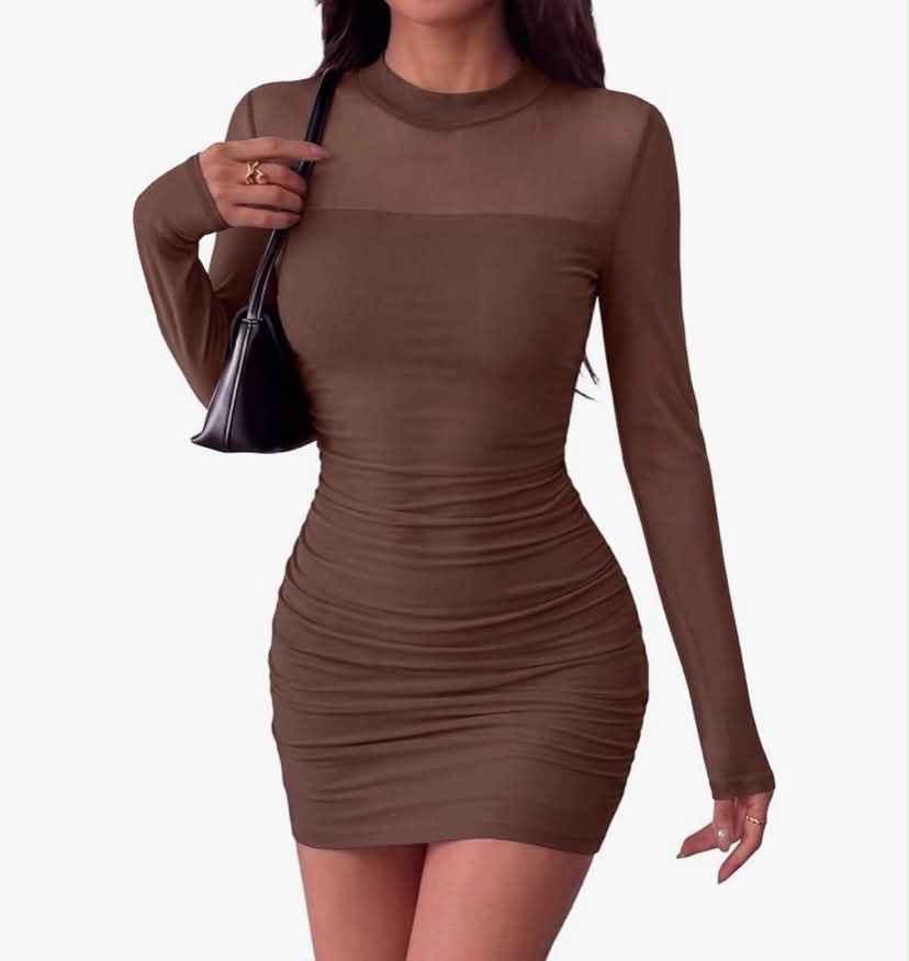 Women's Mesh Mini Dress Sexy Bodycon Party Dresses
