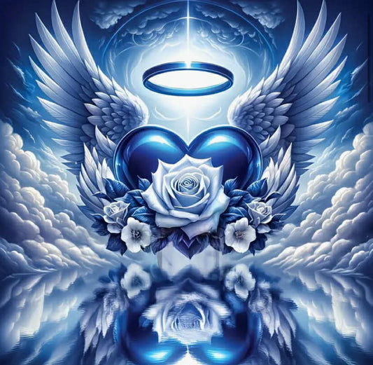 1 pc 5D Diamond Painting Kit, Latest Creative White Wings as Delicate as Clouds Decorative Painting,