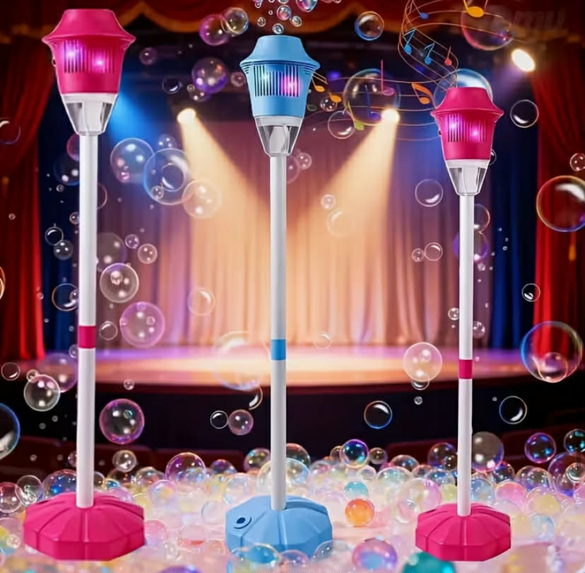 47-inch Music Standing Bubble Machine Toy, Lightweight Outdoor Standing Bubble Machine, Children's Bubble Machine. It Features Adjustable Height and Is Made of Sturdy Plastic, Making It Very Suitable for Outdoor Activities and a Gift for Boys