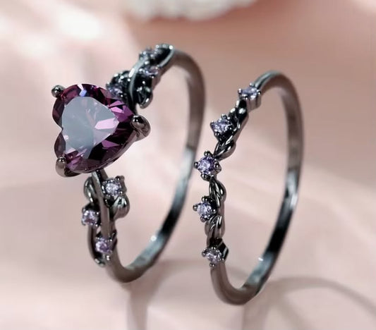 Two-Piece Set of Synthetic Synthetic Zirconia Inlaid Rings for Women, Classic Versatile Fashionable Luxurious Elegant Exquisite Jewelry