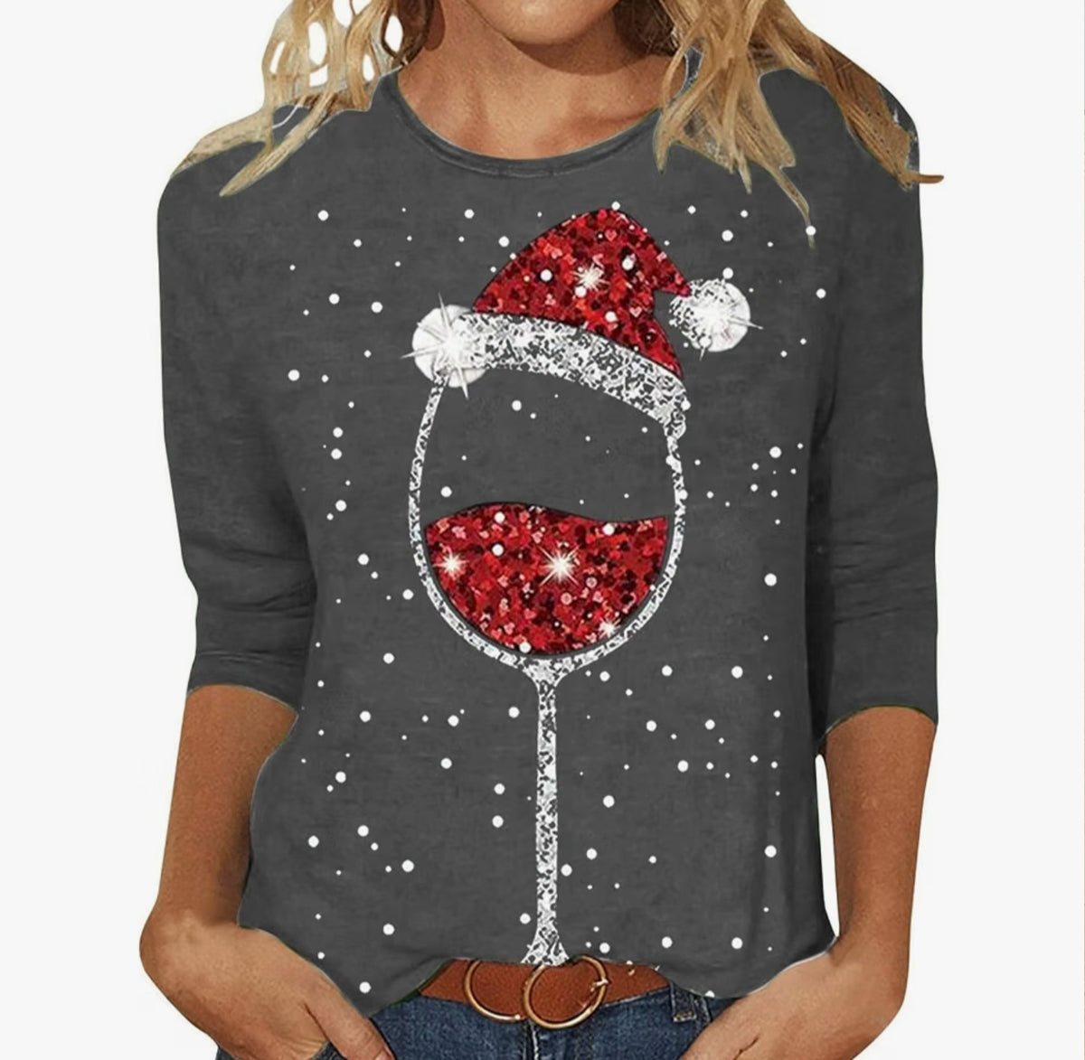 Christmas Jumpers for Women UK, 3/4 Sleeve Xmas jumper