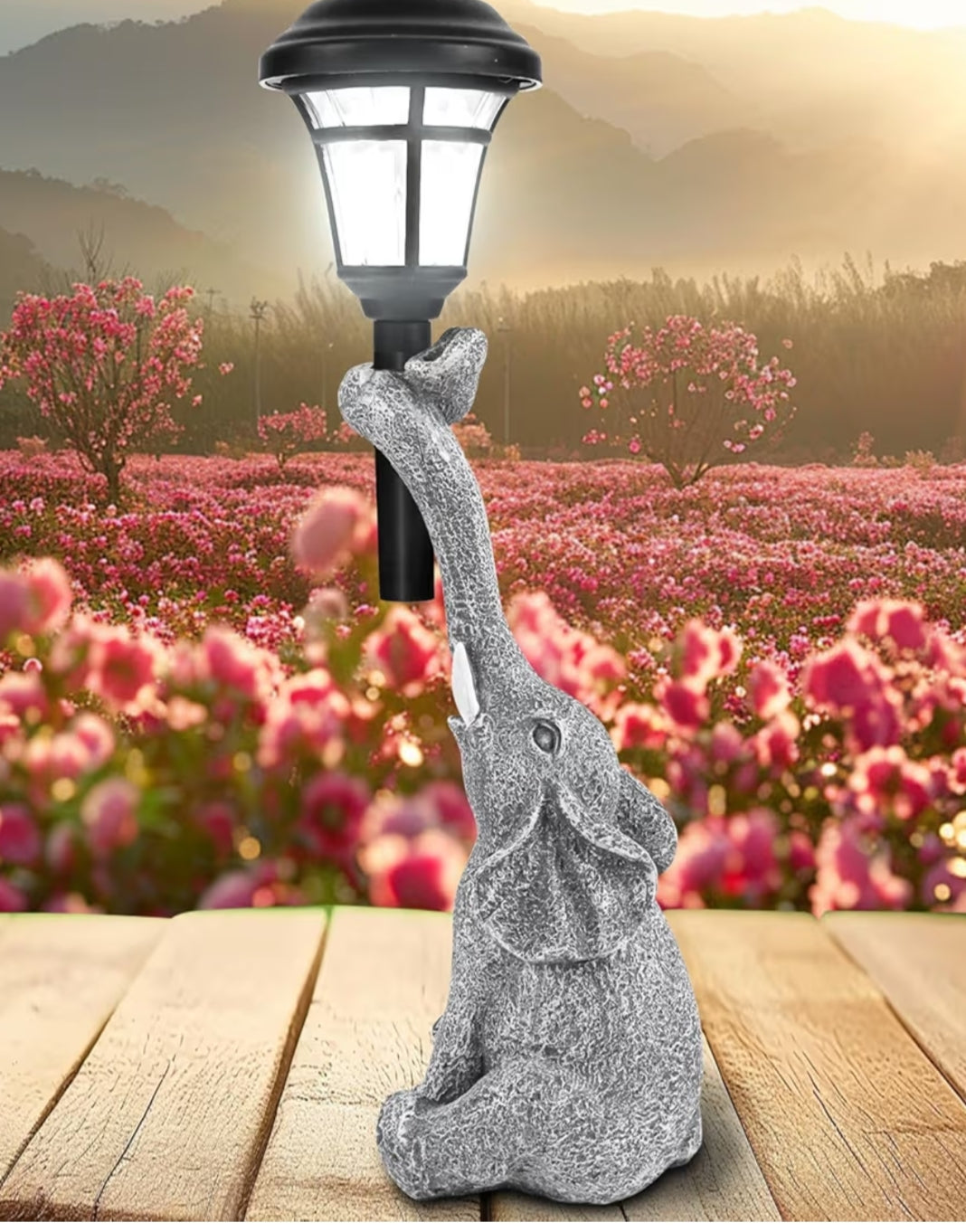 Solar Copper Statue Lamp