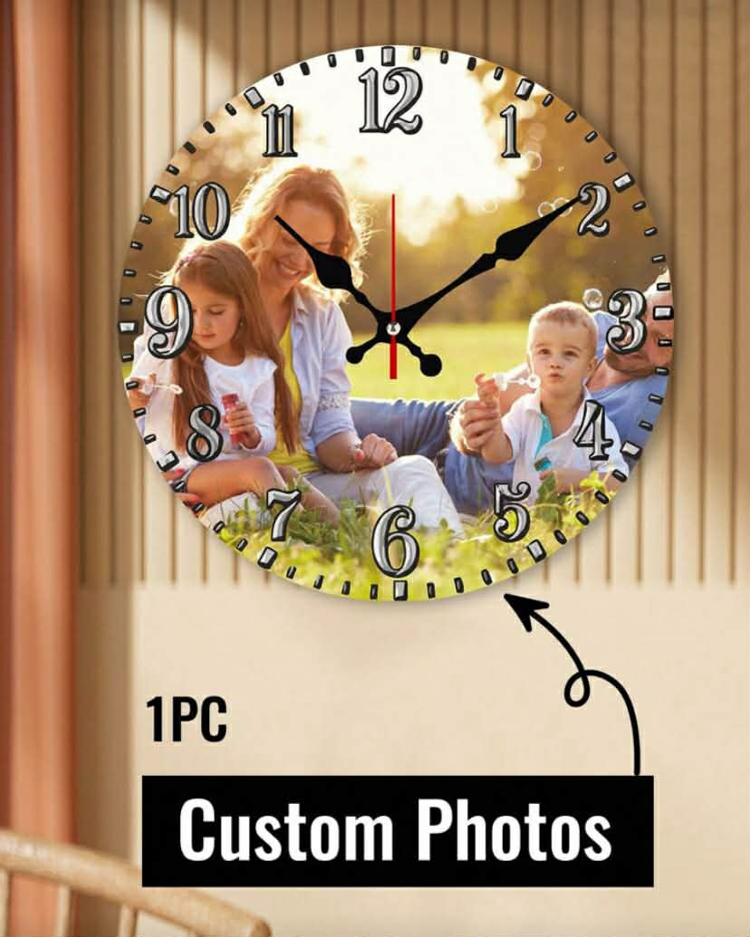 1 pc Custom Photo Wall Clock, Personalized Picture Clock
