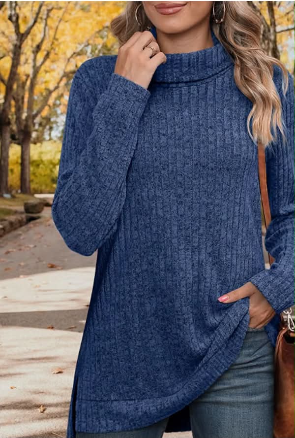 Womens Tunic Tops Turtleneck Long Sleeve Shirts