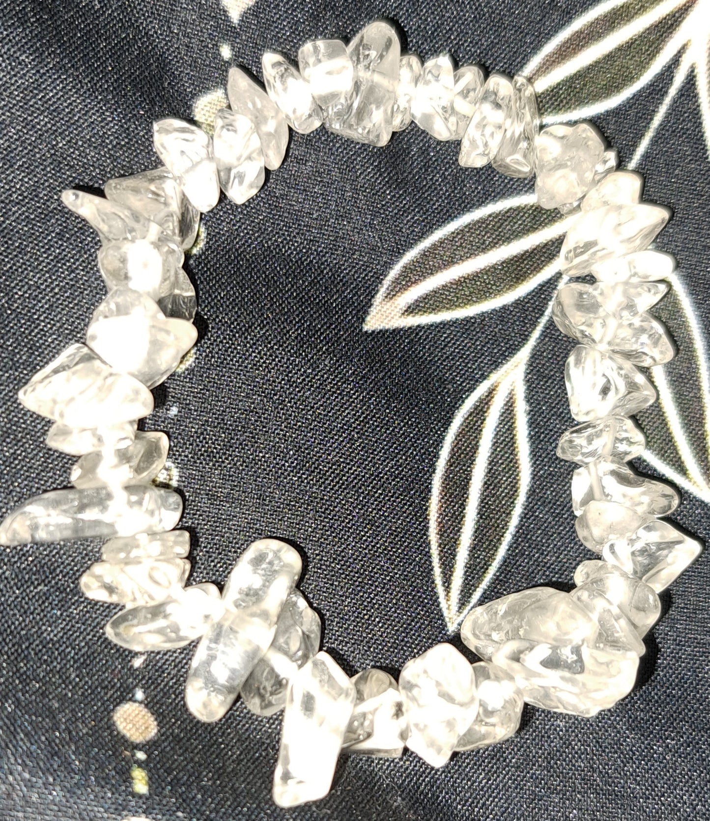 Real crystal clear quartz chip bracelet