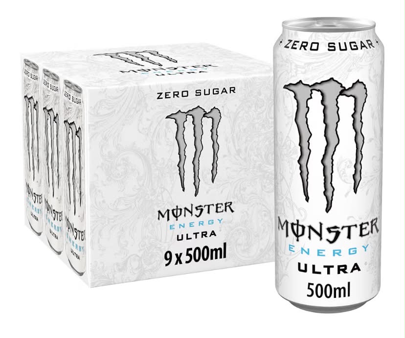 Monster Ultra Energy Drink Zero Sugar, 9 x 500 ml