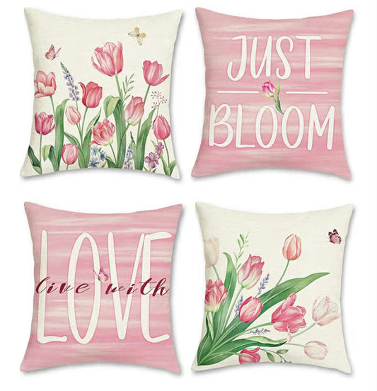 Bonhause Spring Flower Cushion Covers 45 x 45 cm